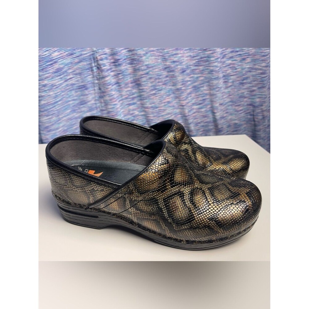 Dansko Python Print Clogs Size 8.5-9